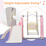 Abrihome Children's Multi-Functional Slide with Swing, Slide, Basketball, Climbing, and Storage - 40.2"x 64.2"x 63.2" - Fun and Versatile Playset for Kids