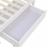 Details of Abrihome Bed with Shelves, White Wooden Storage Bed