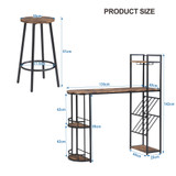 Details of Abrihome Industrial Bar Table Set with 2 Chairs