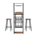 Details of Abrihome Industrial Bar Table Set with 2 Chairs