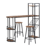 Abrihome Industrial Bar Table Set with 2 Chairs