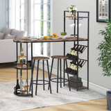 Details of Abrihome Industrial Bar Table Set with 2 Chairs
