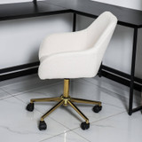 Abrihome New Teddy Fabric Adjustable Height Swivel Chair  for Home and Office