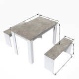 3-Piece Rectangular Dining Set with Two Benches for Kitchen—PAD-2461D