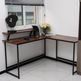 Abrihome Black  L-Shaped Computer Desk with Self Corner Desk Work Table