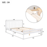 Bed Frame, Double Bed 4ft6 Solid Wooden Bed Frame