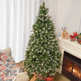5/7/9-Layer Snow-Frosted PVC Christmas Tree with Pinecones, Fire-Resistant, 149/172/202 CM Height, 86/100/110 CM Diameter, 619/883/1435 Branch Tips, 44/60/96 Pinecones