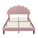 With a solid wooden frame and wooden bed frame, no spring mattress required, with adjustable petal backrest, stable structure and easy assembly