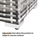 Adjustable-feet allow the product to adapt to uneven surfaces