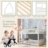 Castle-shaped Design，Selected Pine Wood，Easy 2-Step Ladder