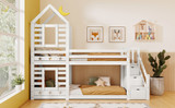 The style is whimsical and cozy, with a house-shaped frame and star and moon details.