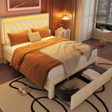 The head and tail of the bed are equipped with 16 colors of LED light strips, remote control
