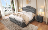 This elegant double bed features a hydraulic lift storage system, diamond-textured headboard, and durable velvet & iron construction for style, comfort, and practicality.