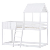 A durable pine wood frame with solid slats, safety guardrails, and under-bed storage.