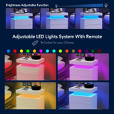 Equipped with adjustable colorful LED lights