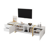 The product includes storage cabinets, adjustable shelves, and a cable management system.
