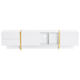The product includes storage cabinets, adjustable shelves, and a cable management system.
