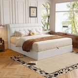 A stylish hydraulic king bed with hidden storage and durable PU upholstery.