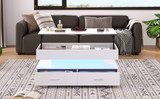 A versatile lift-top coffee table with RGB LED, storage, and adjustable height.