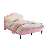 Includes upholstered bed frame, adjustable headboard, wooden slats, and assembly tools.