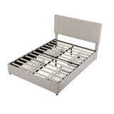 The bed includes a velvet frame, adjustable headboard, and storage drawers.