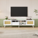 This 200cm rattan TV stand, designed for 90-inch TVs, combines elegant storage with a timeless, natural aesthetic.