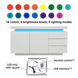 LED ambient lighting: 16 colours, 6 brightness settings and 4 light modes