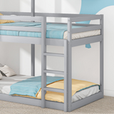 Grey Treehouse Bunk Bed with Canopy & Ladder （90x190cm）
