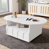 A whimsical cloud-shaped coffee table combining playful design with smart storage solutions.