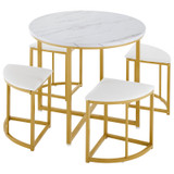 Set includes one round table and four chairs
