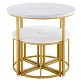 Set includes one round table and four chairs