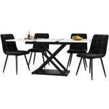 Set includes an extendable table and four chairs