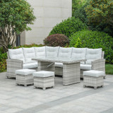 Outdoor Rattan Corner Sofa Set with Rectangular Table—PAS-16002A -WW