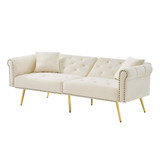 Stylish 2-Seater Velvet Sofa Bed