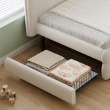 Velvet Upholstered Single Bed with Storage Drawer & Side Rails (90×190cm) Velvet Upholstered Single Bed with Storage Drawer & Side Rails (90×190cm)