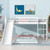 This children's bunk bed features a fun slide, adjustable ladder, space-saving design, and flexible lower bed, offering both adventure and practicality for any room. This children's bunk bed features a fun slide, adjustable ladder, space-saving design, and flexible lower bed, offering both adventure and practicality for any room.