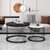 A stylish set of 2 nesting round coffee tables with marble pattern tops and gold metal frames, perfect for saving space and adding elegance to any room. A stylish set of 2 nesting round coffee tables with marble pattern tops and gold metal frames, perfect for saving space and adding elegance to any room.