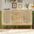 Stylish rattan storage cabinet with adjustable shelves and ample space. Stylish rattan storage cabinet with adjustable shelves and ample space.