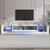 Modern white TV stand with LED lights, glass storage, and sliding doors, fits TVs up to 75 inches. Modern white TV stand with LED lights, glass storage, and sliding doors, fits TVs up to 75 inches.