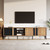 Industrial TV Stand for 80 Inch TV with Cabinets and Open Storage