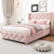 Modern Pink Velvet Bed with Elegant Tufted Design Modern Pink Velvet Bed with Elegant Tufted Design