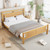 4FT6 Wooden Double Bed with Rattan Headboard 4FT6 Wooden Double Bed with Rattan Headboard