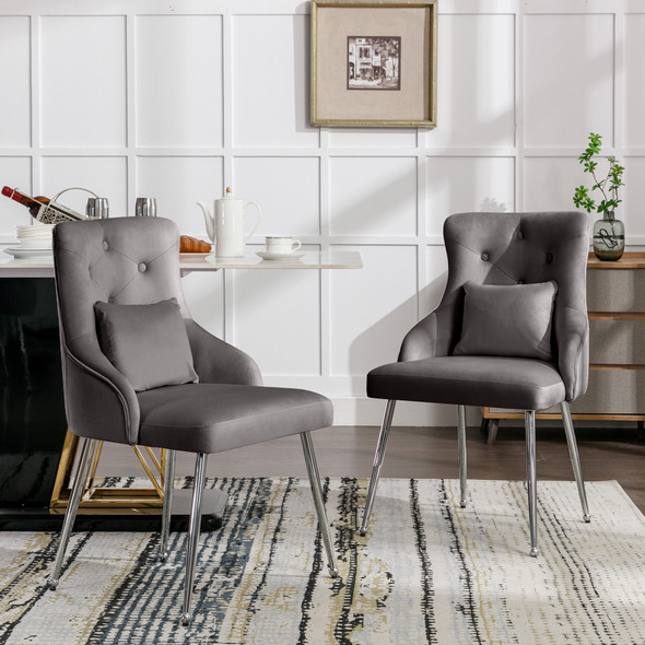 Details of Abrihome Set of 2 Button Pattern Dining Chair