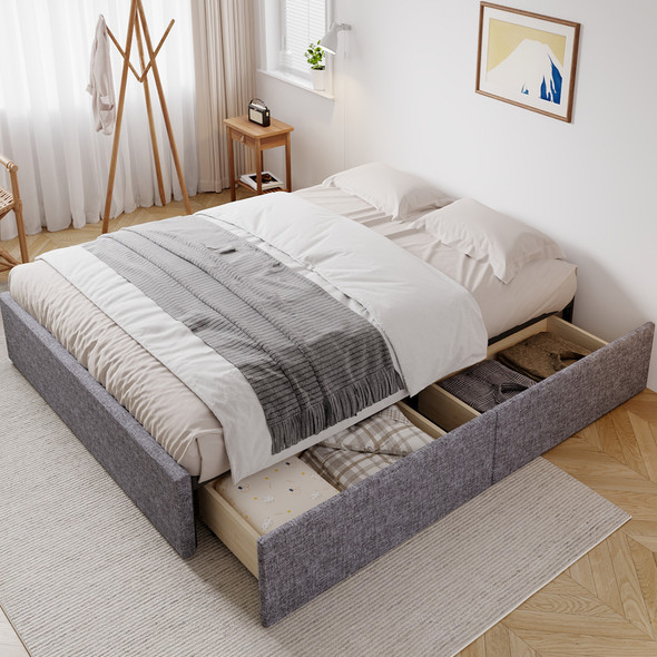 Modern and minimalist design with functional storage.