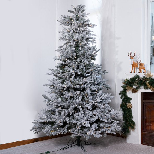 8ft Pre-Lit Finland Fir Artificial Christmas Tree