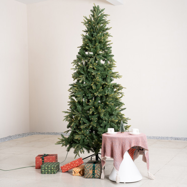 8.5ft Slim Pre-Lit Pine Christmas Tree
