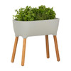 FastFurnishings Grey Scandinavian Elevated Raised Smart Drainage Planter Bed 