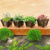 FastFurnishings Set of 4 - Small Nursery Style Wooden Garden Planters 