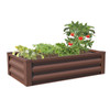 FastFurnishings Brown Powder Coated Metal Raised Garden Bed Planter Made In USA 