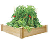 FastFurnishings 4ft x 4ft Outdoor Cedar Wood Raised Garden Bed Planter Box - Made in USA 